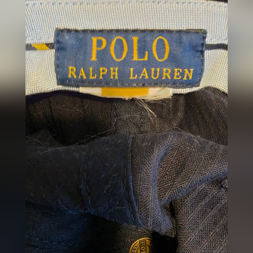 Polo Ralph Lauren Navy Corduroy Embroidered Baseball Cap Adjustable Strap EUC - Picture 5 of 7
